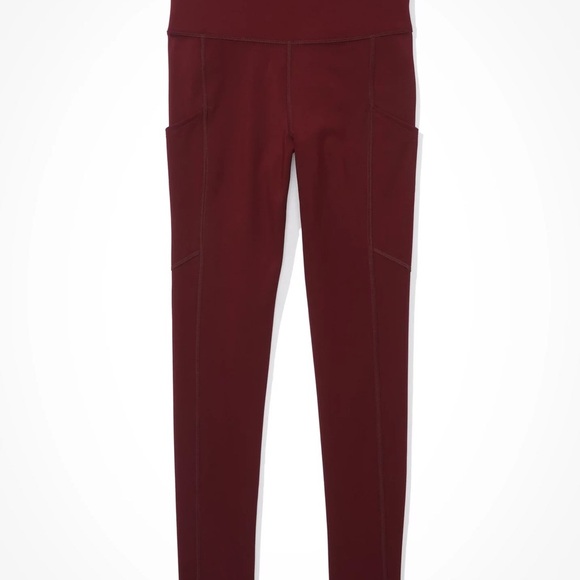 AE Highest Rise Burgundy Leggings Medium NWT - Picture 3 of 10